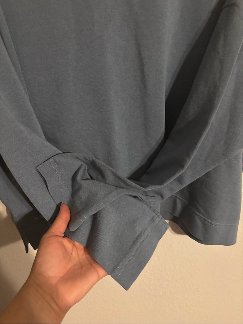 bryn Walker Dusty Blue Wide-Neck Bamboo/Organic Cotton Pullover - Picture 3 of 8
